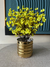 Yellow Eucalyptus with Gold Planter