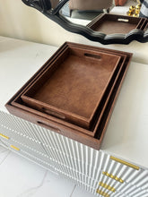 Leather Tray set Light Brown