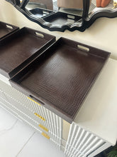 Leather Tray set Dark brown