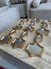 Gold Hour glass Mirrors set of 3