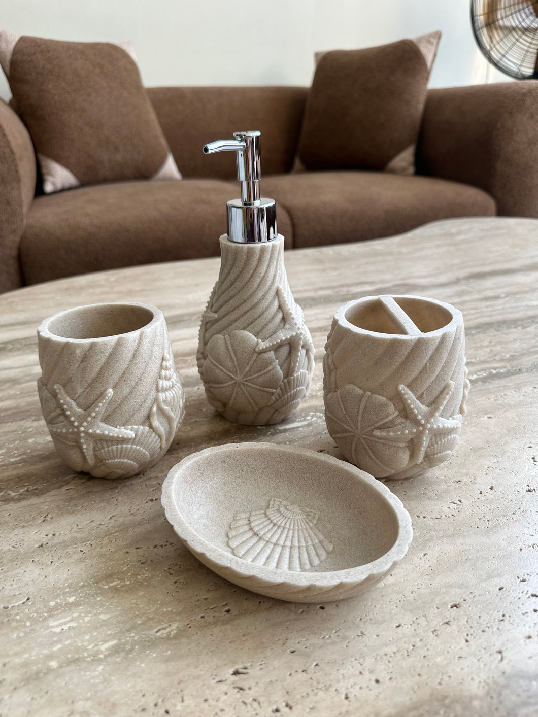Sea shell bath set