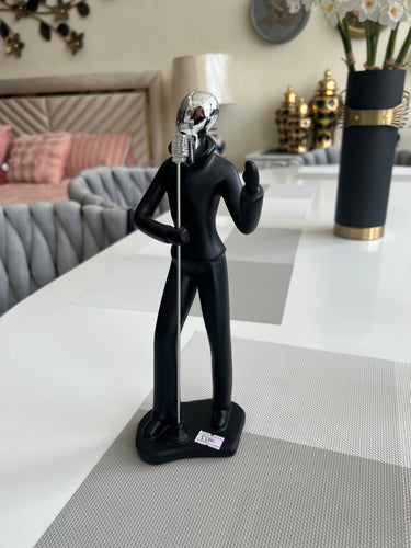 Singer with Mike Sculpture