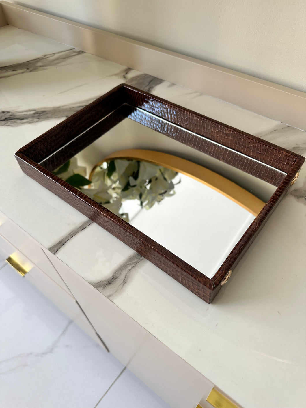 Leather Tray Brown 08