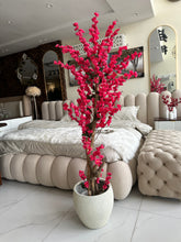 Dark Pink Blossom Flower Plant with textured Planter