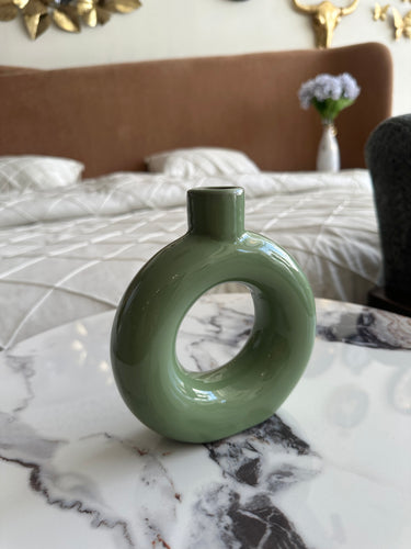 Ceramic Vase Olive Green 138