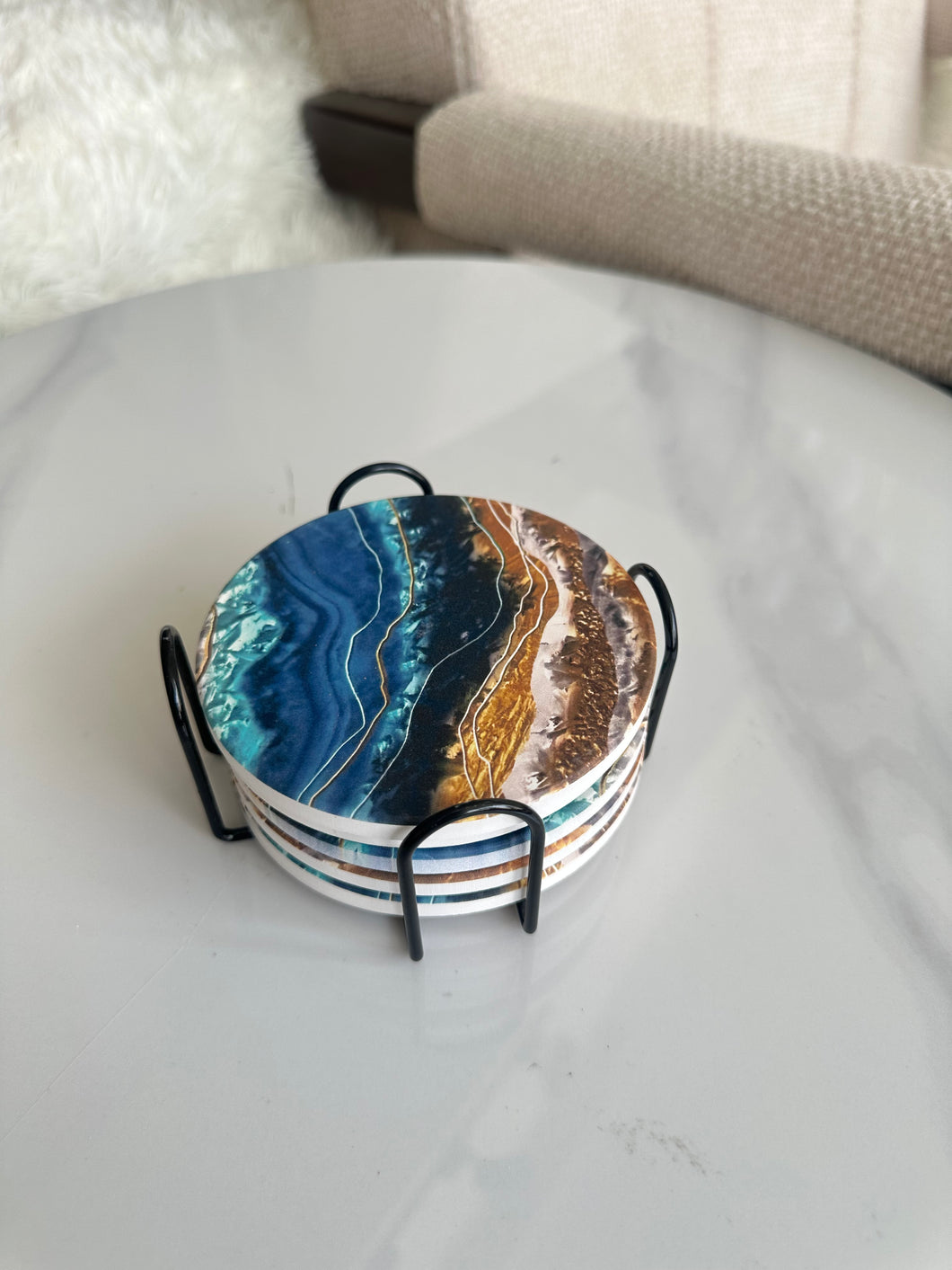 Ceramic Tea Coaster Round 009
