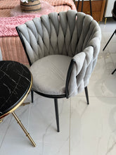 Grey Knotted chair set with table