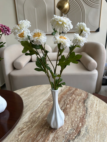White Silk Dahlia Flower Stem