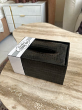 Leather Tissue box black 017