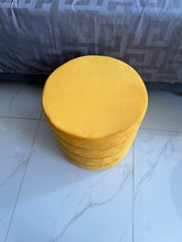 Velvet Premium round Stool Mustard 0015