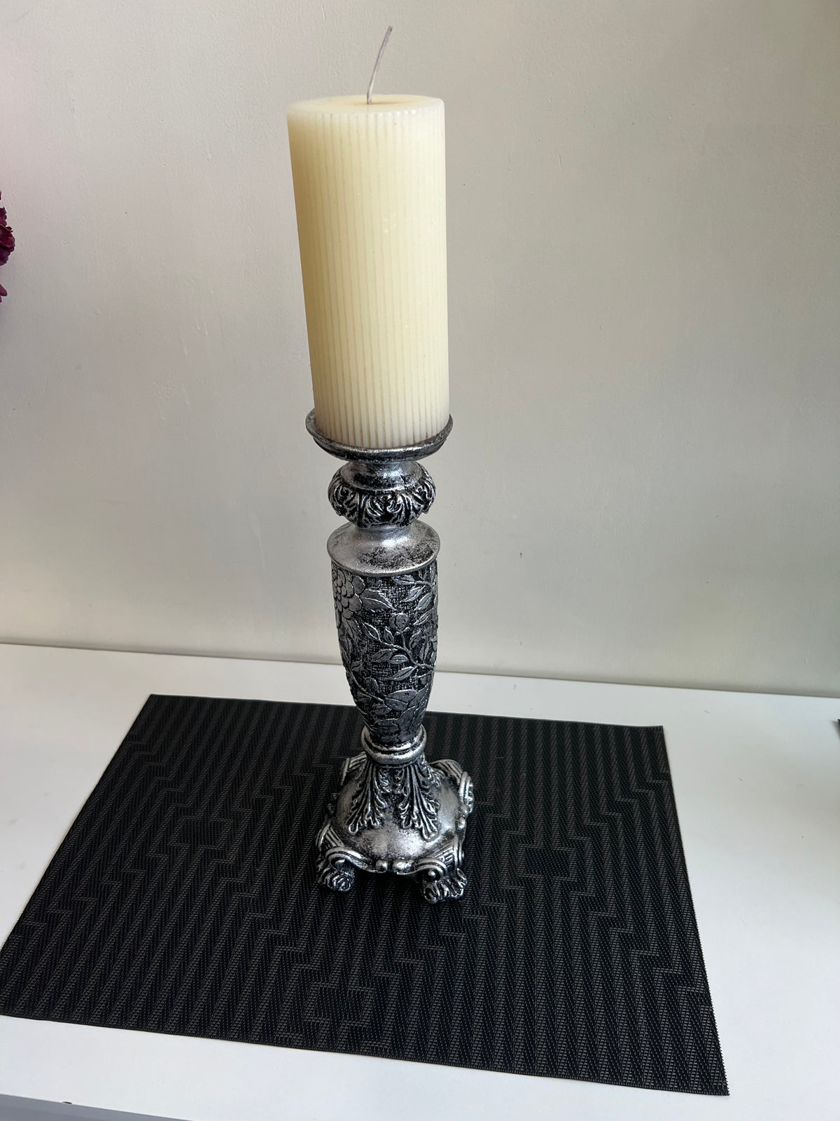 Antique Silver Candle Stand 011