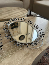 Silver with black crystals tray set