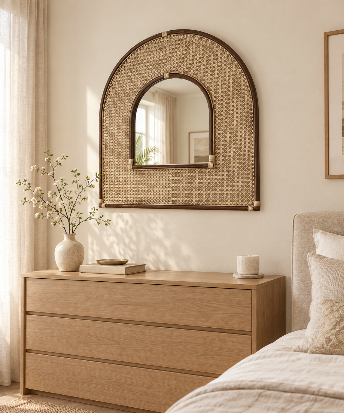 Imported Rattan Mirror 002