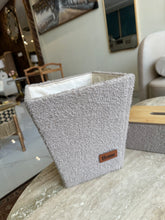 Beige boucle tissue box and Storage box
