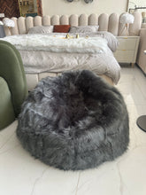 Grey Fur Bean Bag