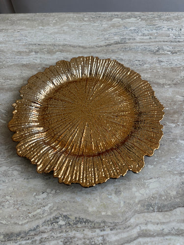 Textured Round Gold Tray 002