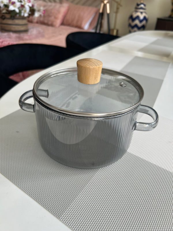 Glass Pot light grey