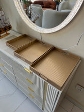 Leather Tray set Gold