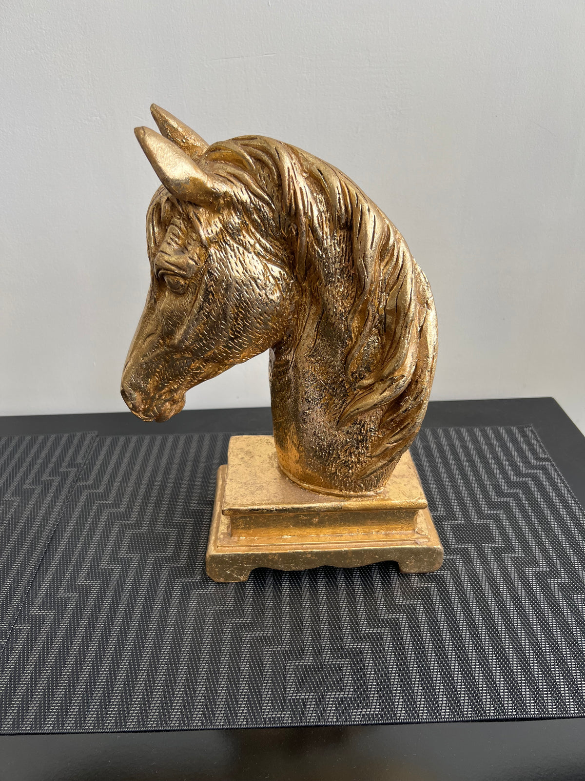 Horse Head Sculpture Gold