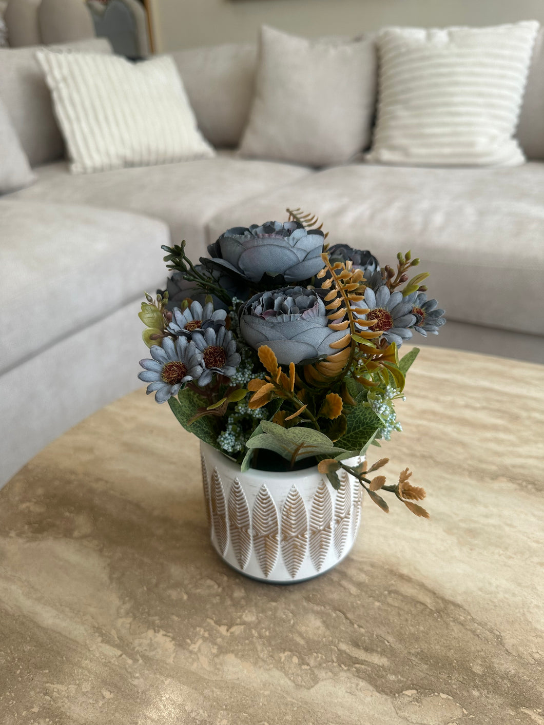 Gold leaf Planter 002 Blue