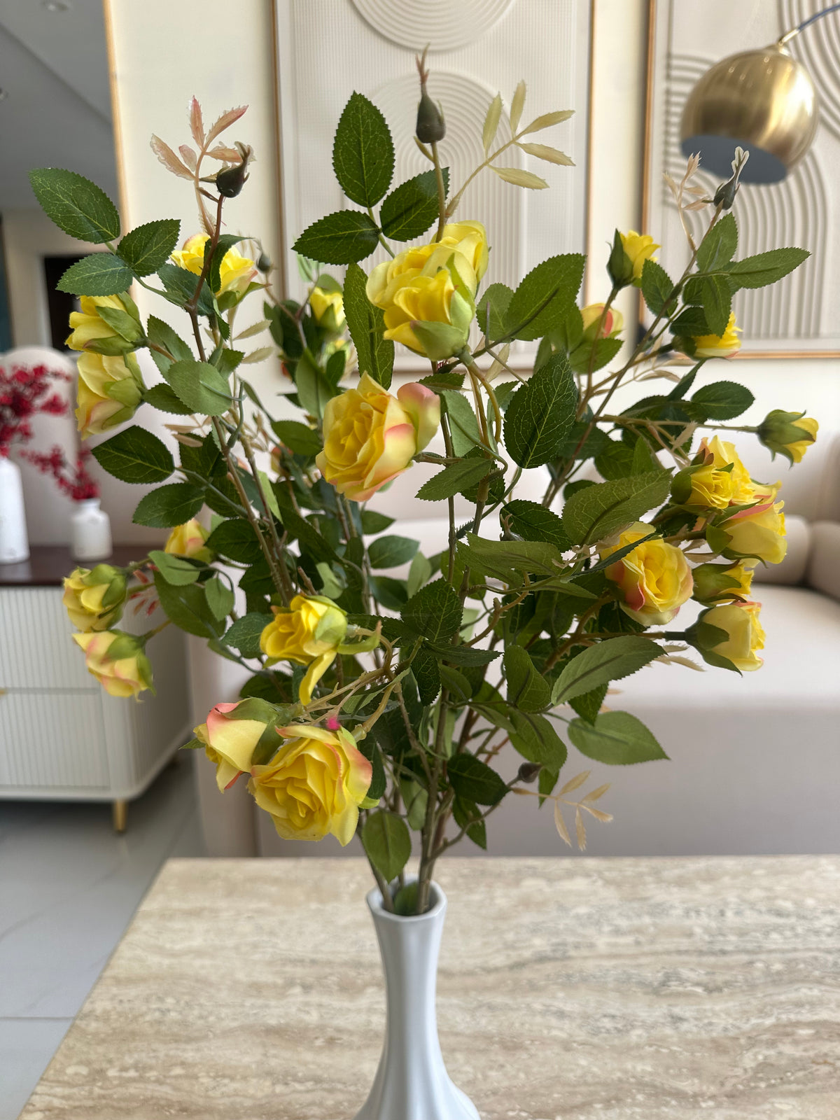 Small Rose flowers stem Yellow