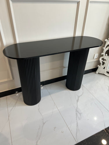 Flutted hallway table Black