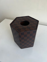 Leather Tissue box round 04