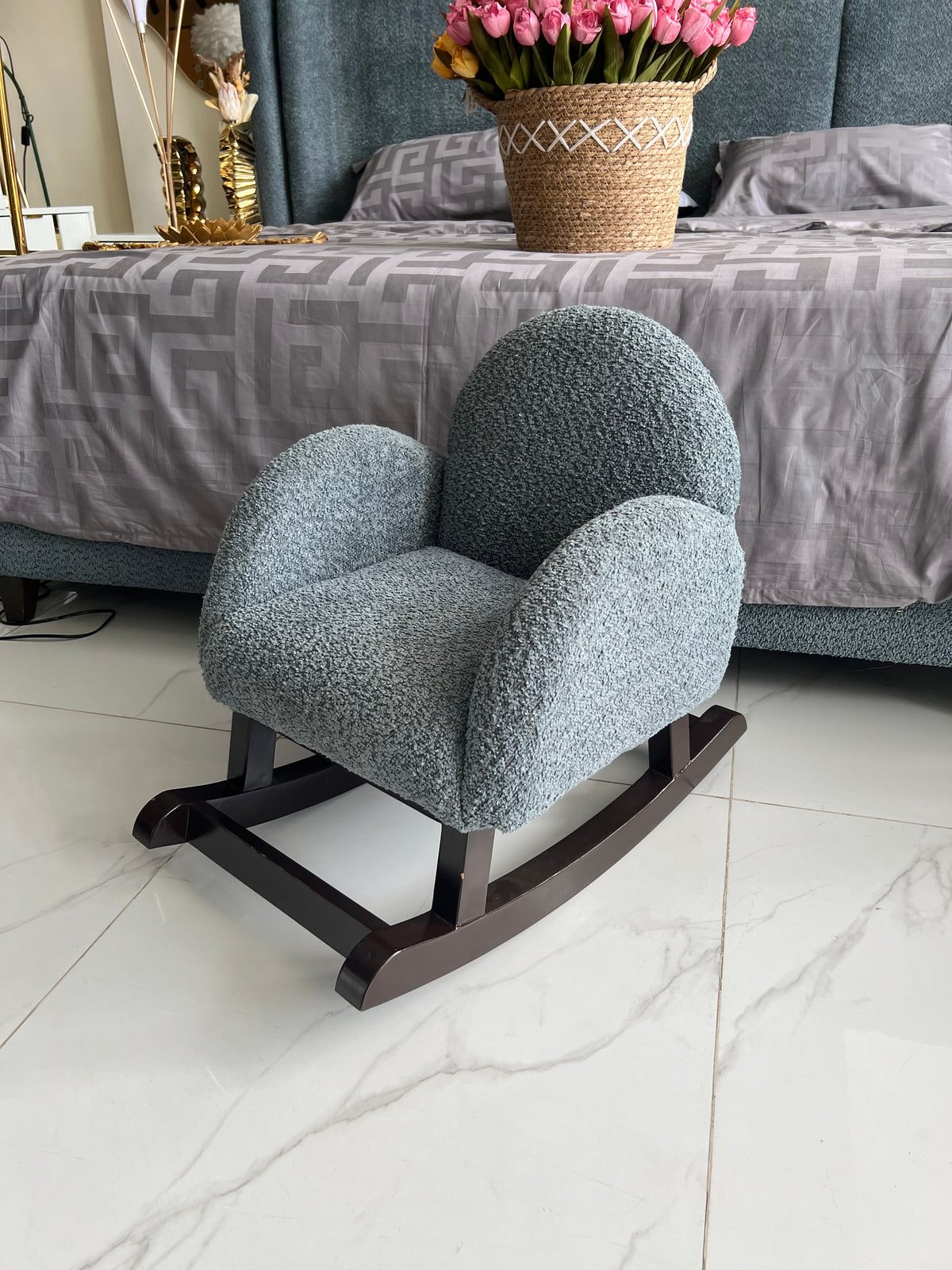 Baby Rocking Chair Grayish Blue