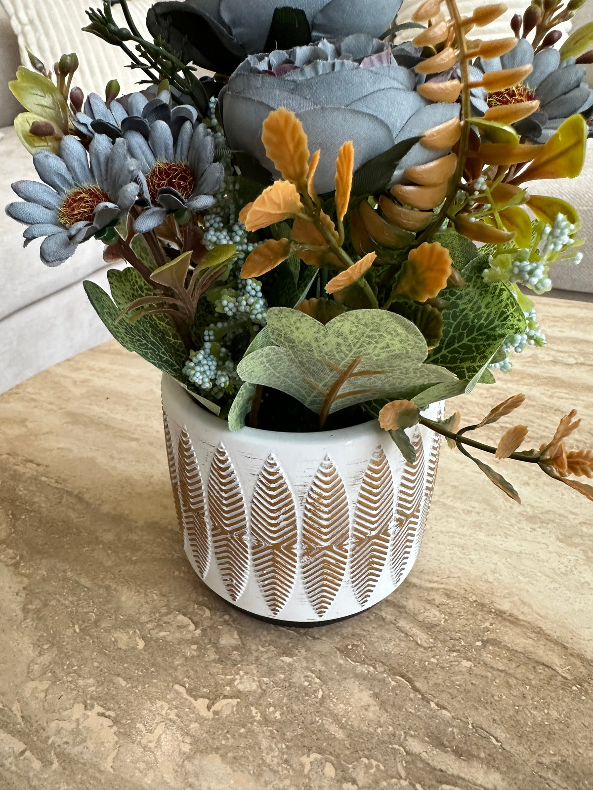 Gold leaf Planter 002 Blue