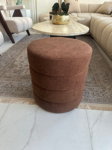 Boucle Premium round Stool Brown 0016