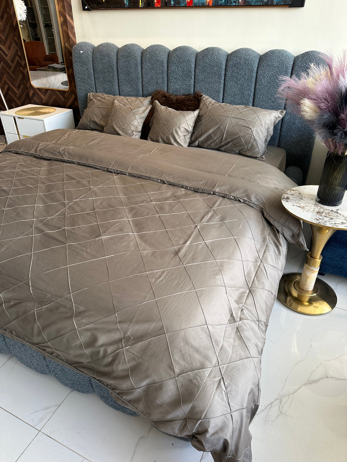 Rocky boucle bed Greyish Blue