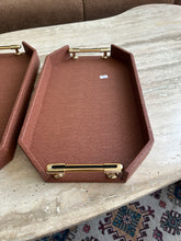 Brown Leather Tray set with design 023