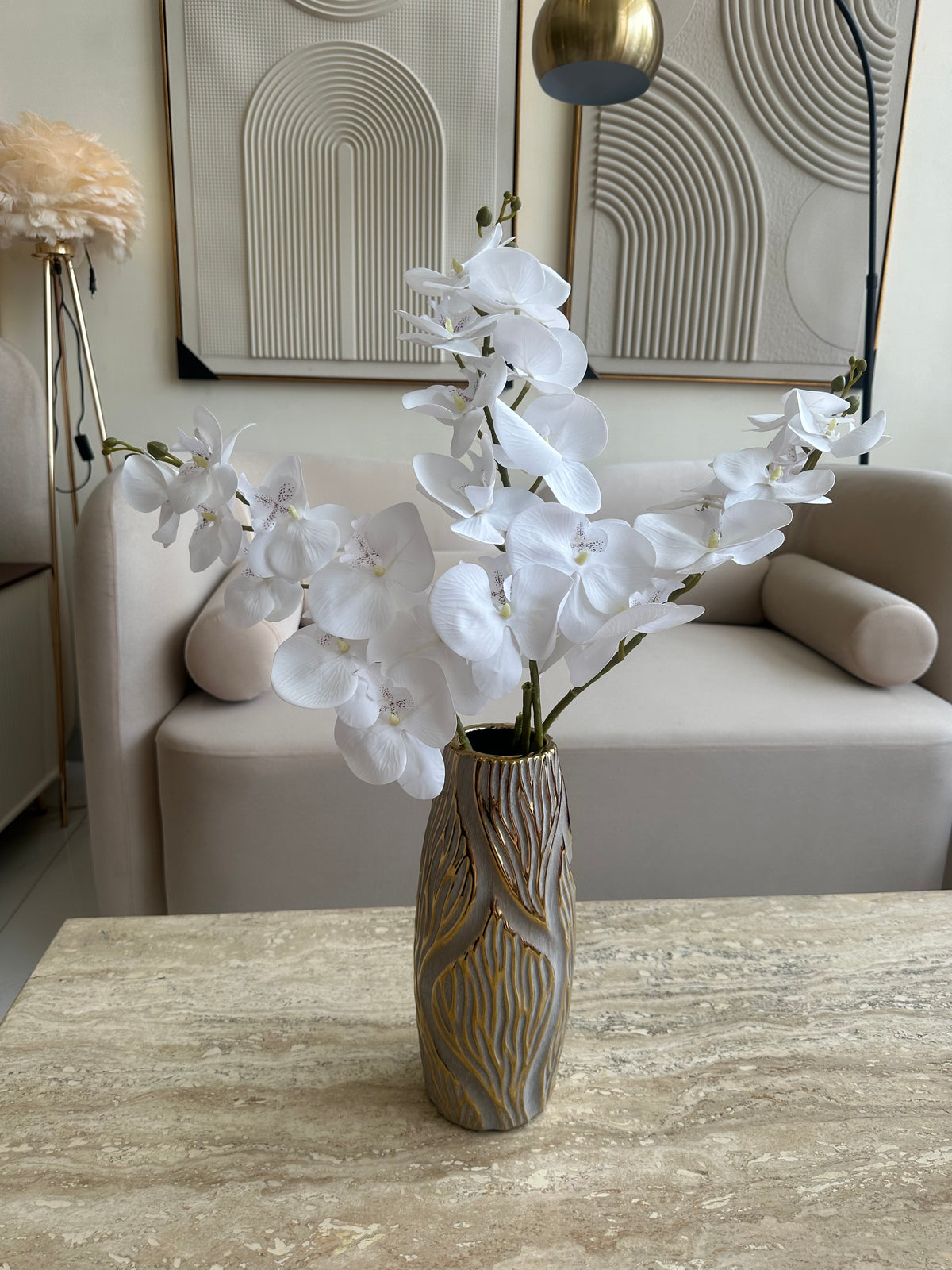 Orchids Artificial Flowers 05 White