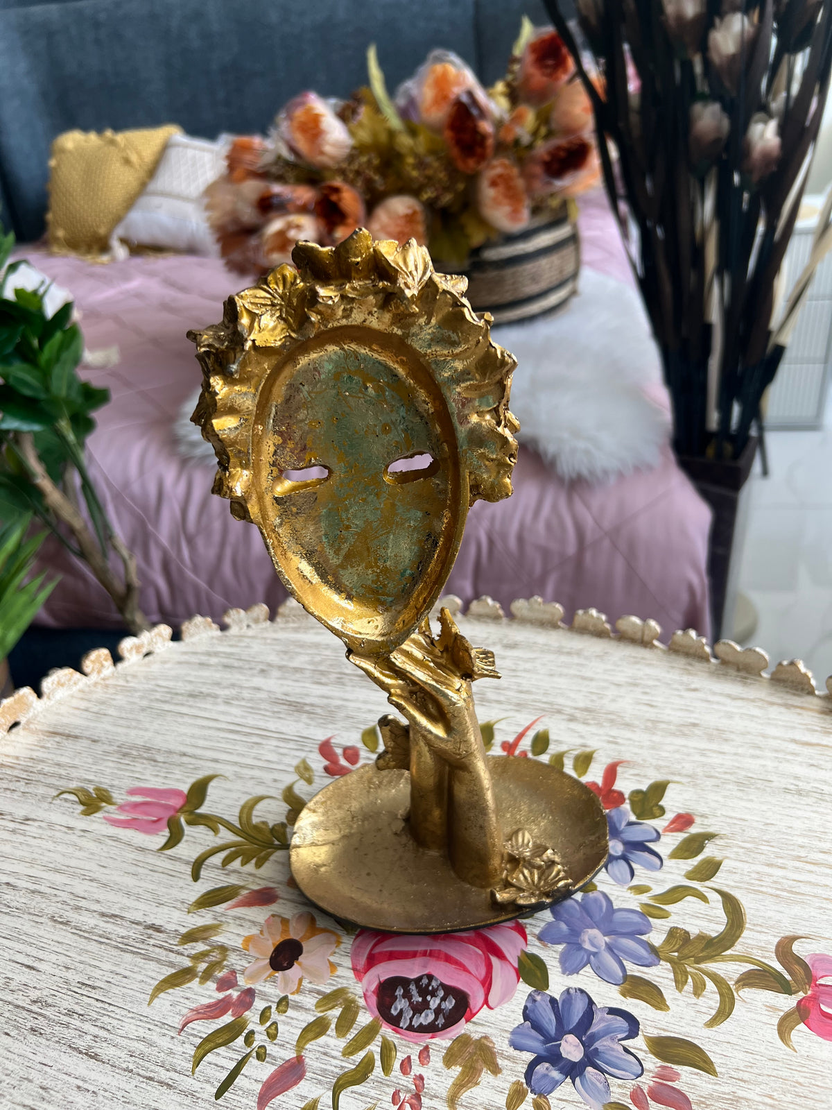 Thinking Lady Sculpture Gold