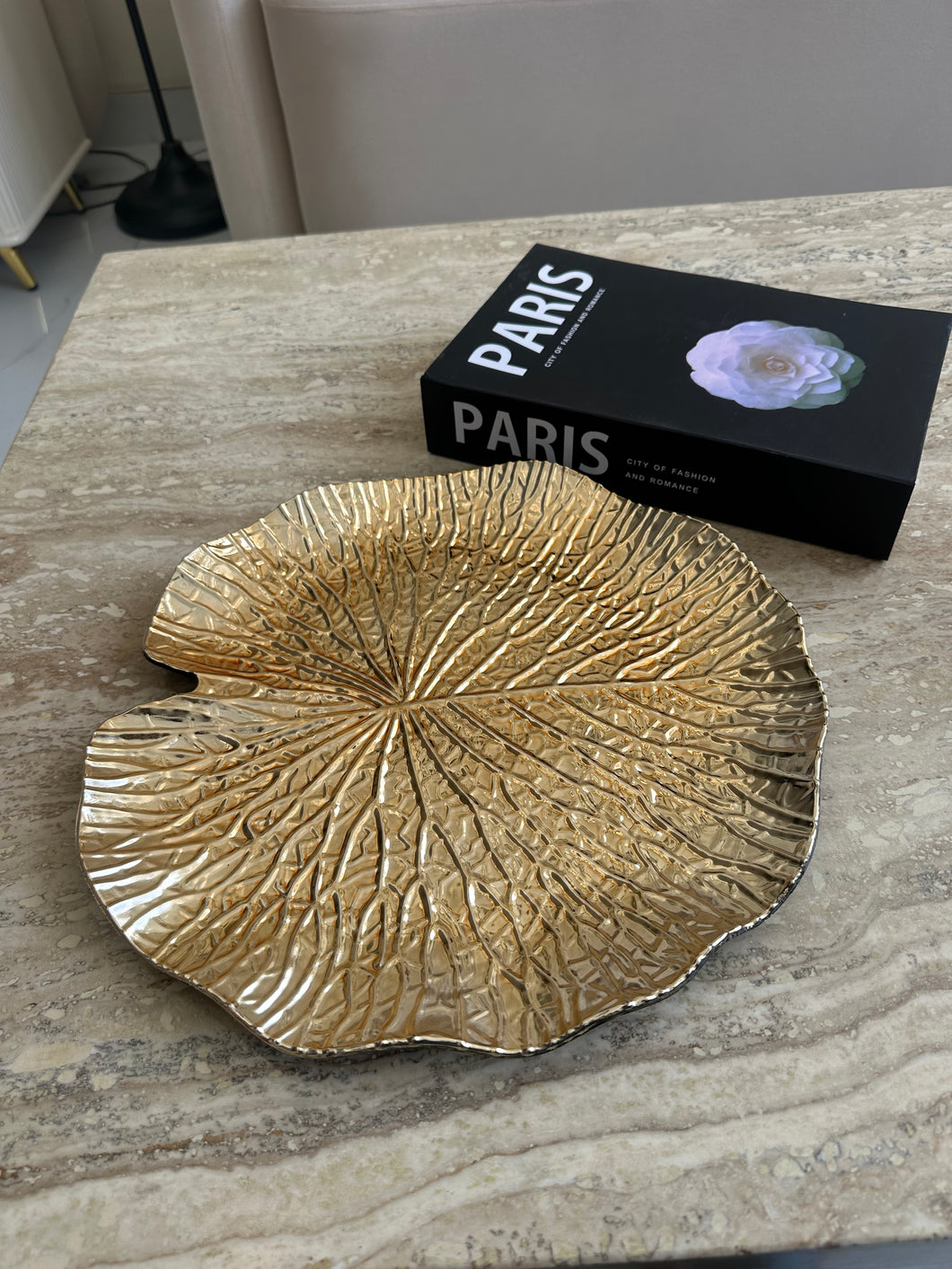 Golden Water Lily Leaf Tray
