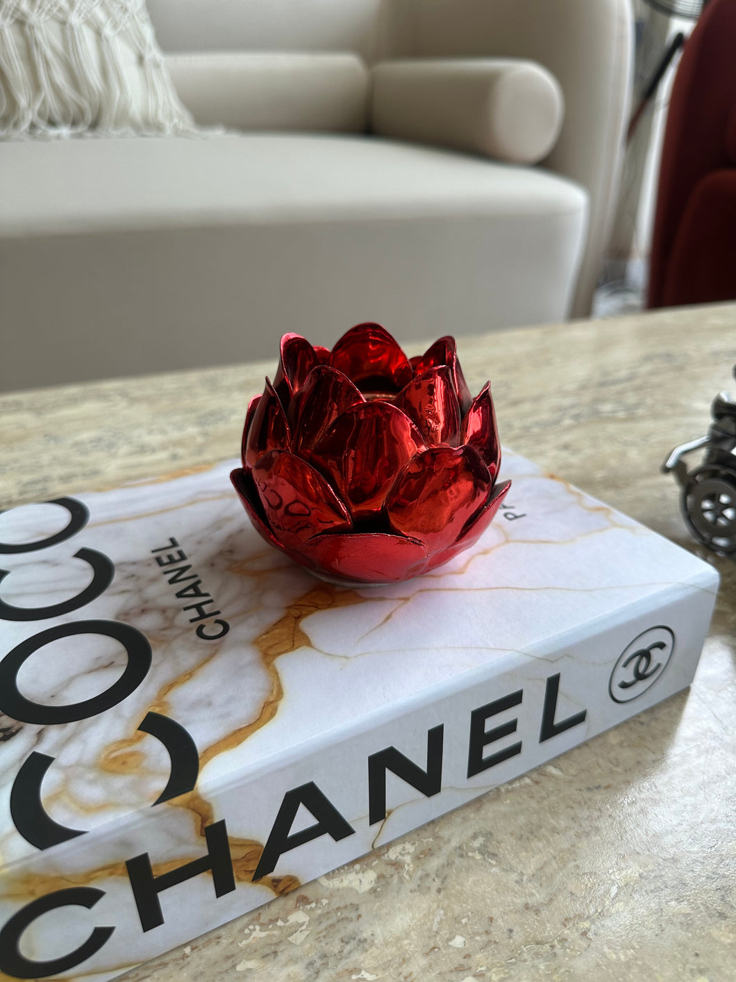 Red Flower Candle Stand