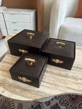 Leather Storage Box/ jewellery box Dark brown