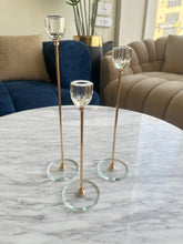 Set of 3 crystal candle stands 008