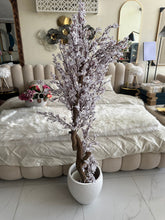 Faux Eucalyptus White flower Plant (medium) with Hugo planter White