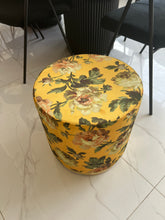 Mustard Printed Premium round Stool