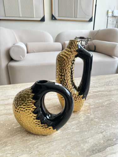 Lustre Vase set Black