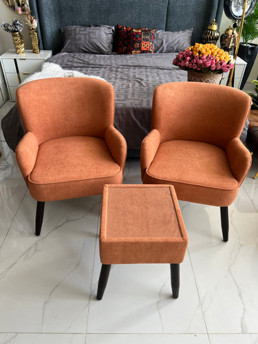 Allure Chair set Rust boucle