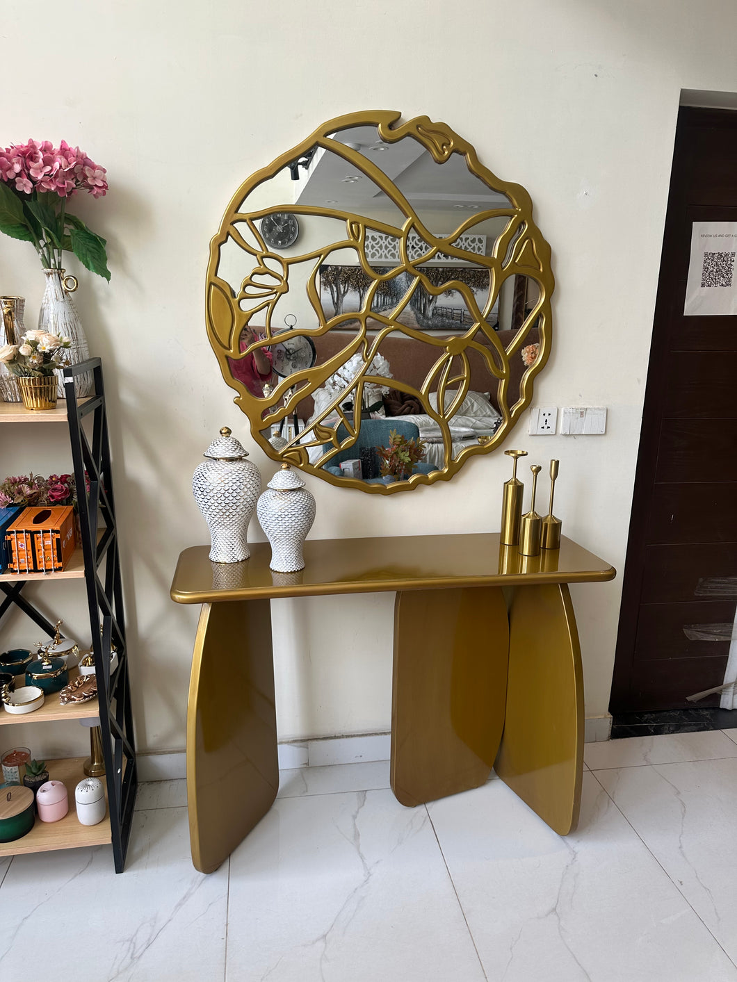 Abstract Mirror Gold with Console