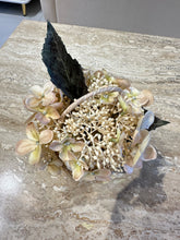White Hydrangeas in Rustic basket