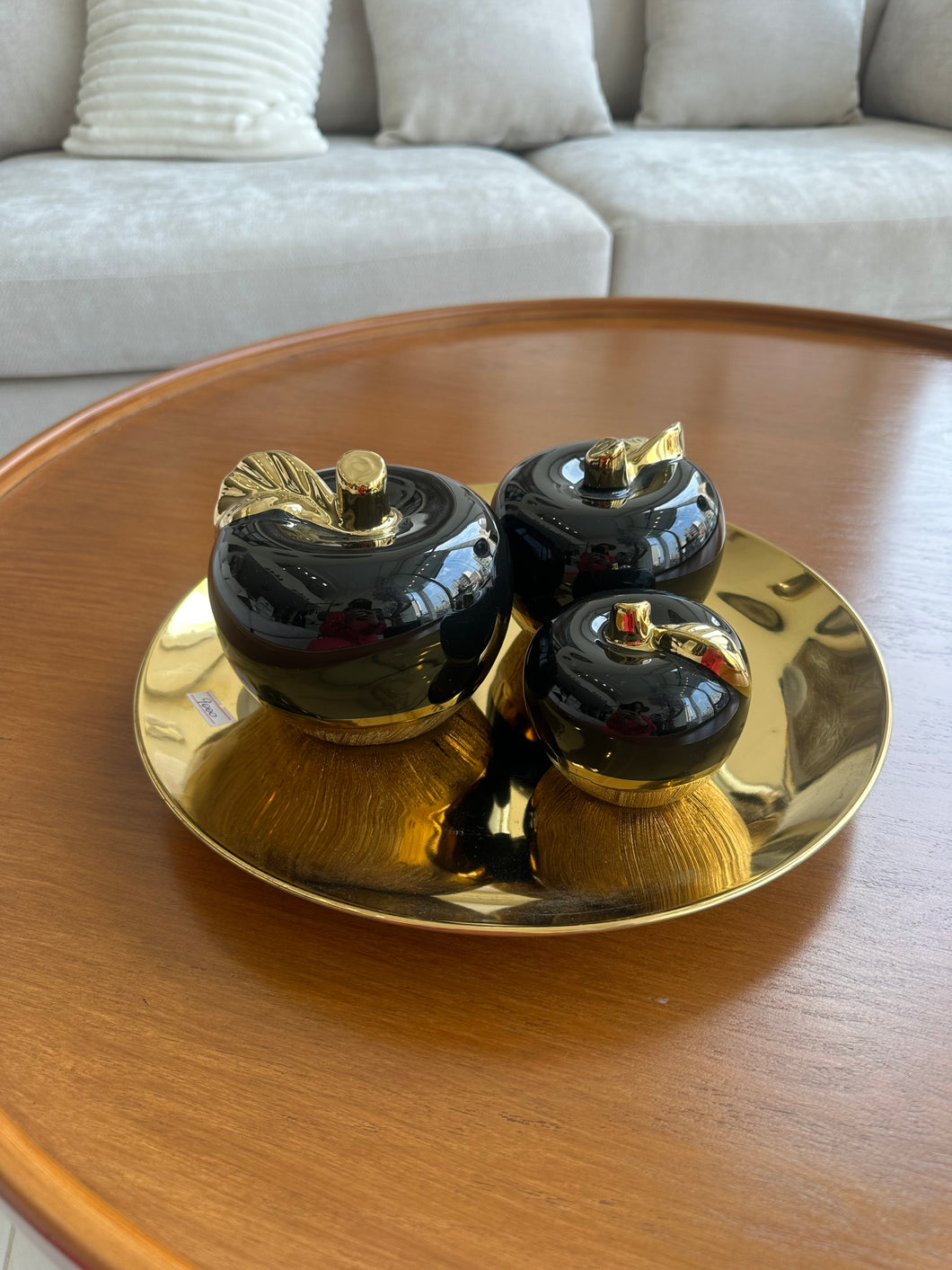 Gold Tray with Black & Gold Apples 002