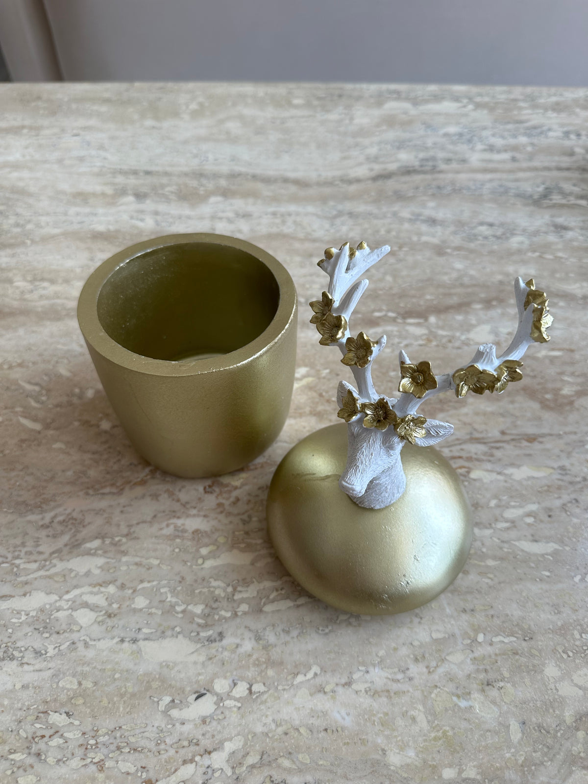 Deer Candy Jar Gold