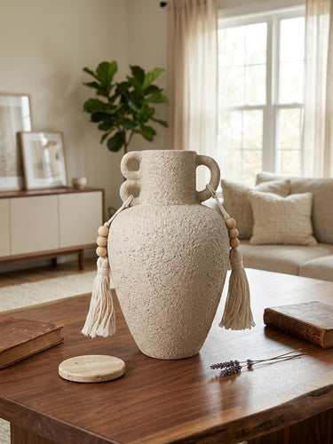 Artisan Vase with Tassels