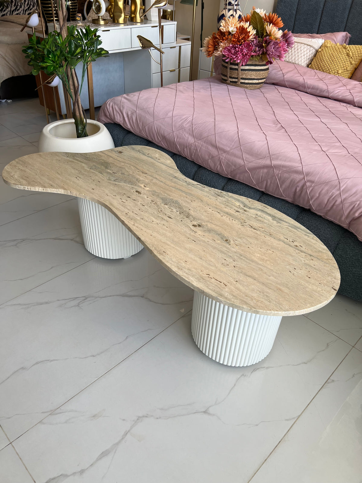 Travertine Table (delivery only in Lahore)
