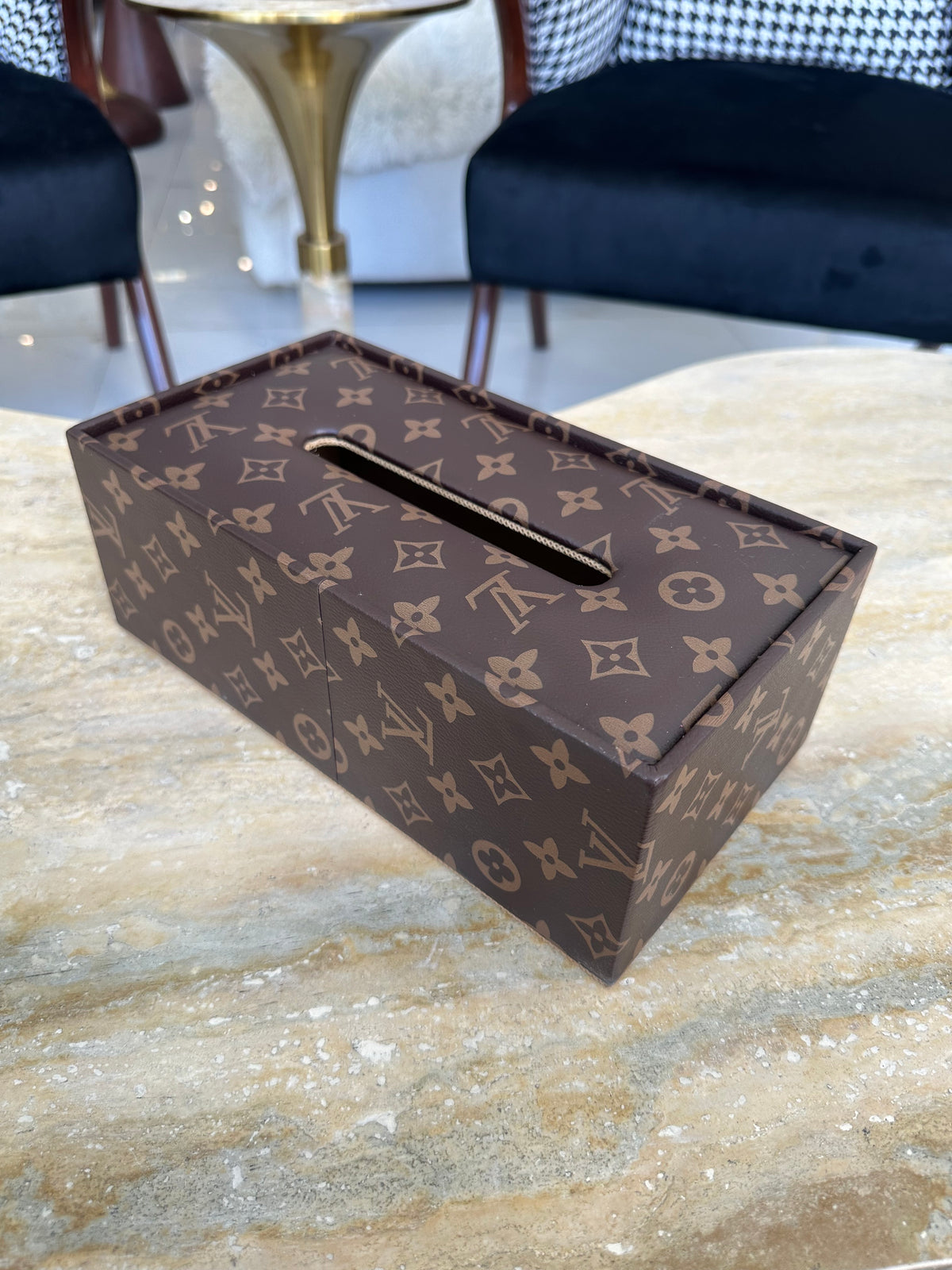 Leather Tissue Box and Dust Bin 04