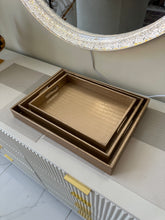 Leather Tray set Gold